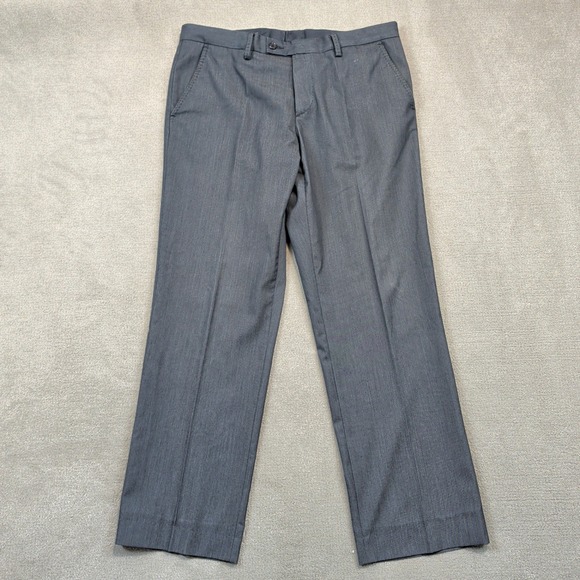 Zara Man Basic Size 32 Mens Charcoal Gray Flat Front Straight Leg Dress Pants — photo 2